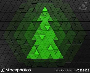 3d illustration of christmas tree puzzle background