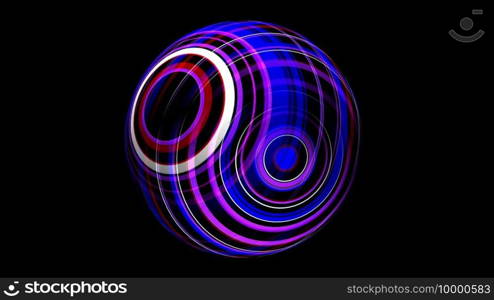 3D illustration of Colorful sphere black