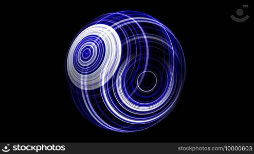 3D illustration of Colorful sphere black