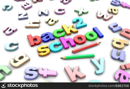 3d illustration of colorful text &rsquo;back to school&rsquo;