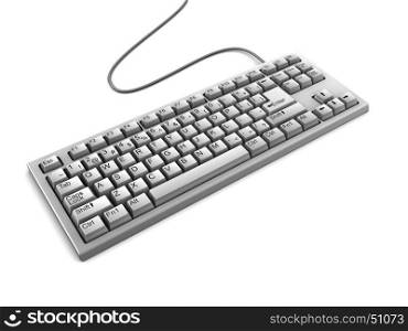 3d illustration of computer keyboard over white background