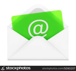 3D illustration of e-mail envelope on white background