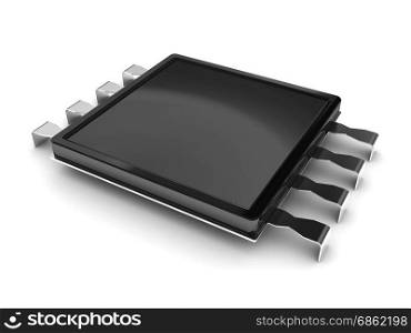 3d illustration of electrical micro chip over white background