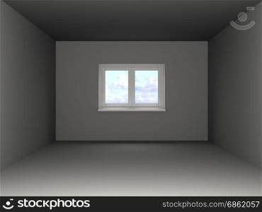 3d illustration of empty room template