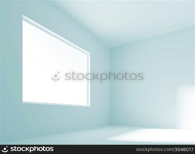 3d Illustration of Empty White Room Background