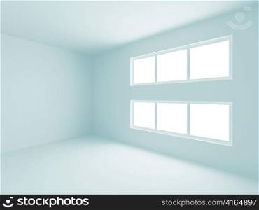3d Illustration of Empty White Room Background