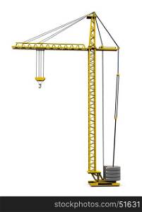 3d illustration of generic building crane isolated over white background