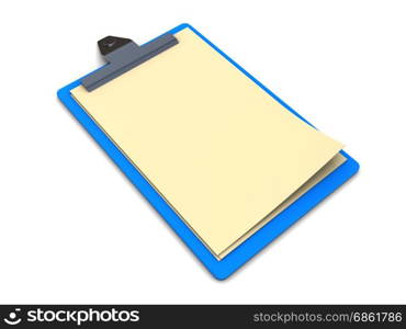3d illustration of generic clipboard over white background