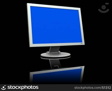 3d illustration of generic computer monitor over black background
