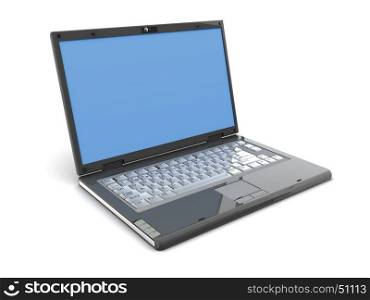 3d illustration of generic computer over white background
