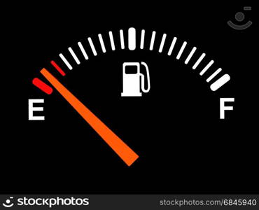 3d illustration of generic fuel meter over black background. fuel meter