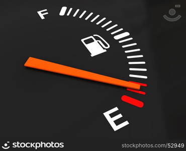 3d illustration of generic fuel meter over dark background