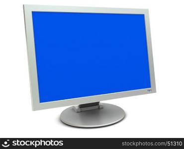 3d illustration of generic wide screen computer monitor over white background