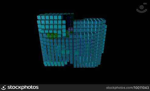 3D illustration of  geometrical object over black