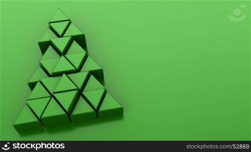 3d illustration of green background with Christmas tree