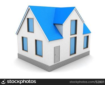 3d illustration of house over white background