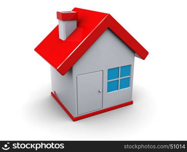 3d illustration of house symbol or icon over white background