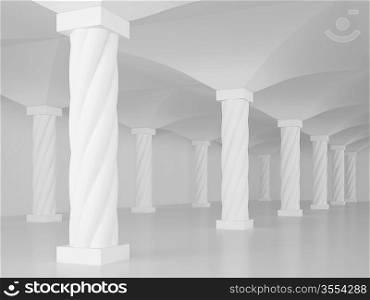 3d Illustration of Interior Columns or Architectural Background