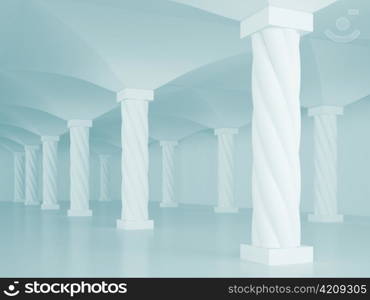 3d Illustration of Interior Columns or Architectural Background