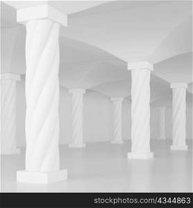 3d Illustration of Interior Columns or Architectural Background