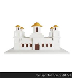 3d illustration of Islamic architectural mosque building