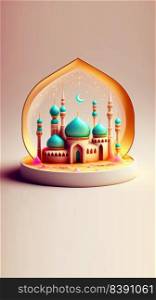 3D Illustration of Islamic Social Media Post