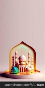 3D Illustration of Islamic Social Media Post