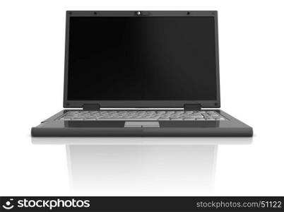 3d illustration of laptop computer with blank screen
