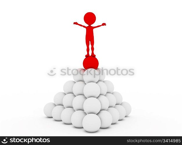 3d illustration of leadership and hierarchy concepts