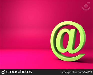 3d illustration of mail symbol background, pink and green colors