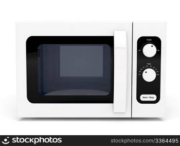 3d illustration of microwave oven on white background