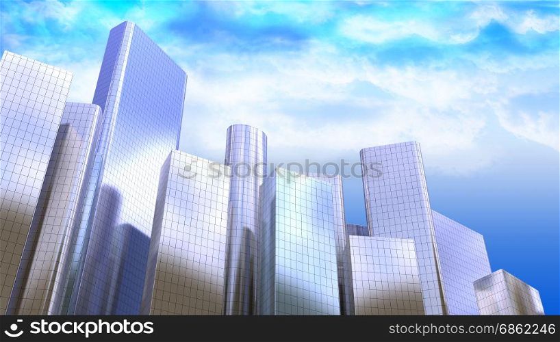 3d illustration of modern city background