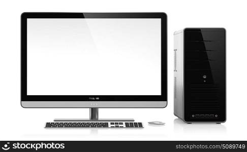 3D illustration of modern computer isolated on white background
