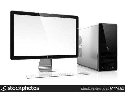 3D illustration of modern computer isolated on white background