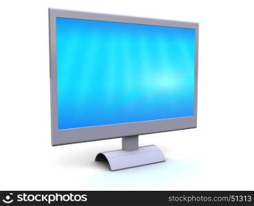 3d illustration of modern computer monitor over white background