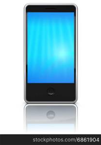 3d illustration of modern mobile phone over white background