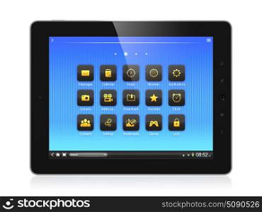 3D illustration of modern tablet computer isolated on white background