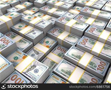 3d illustration of money background, dollars new banknotes
