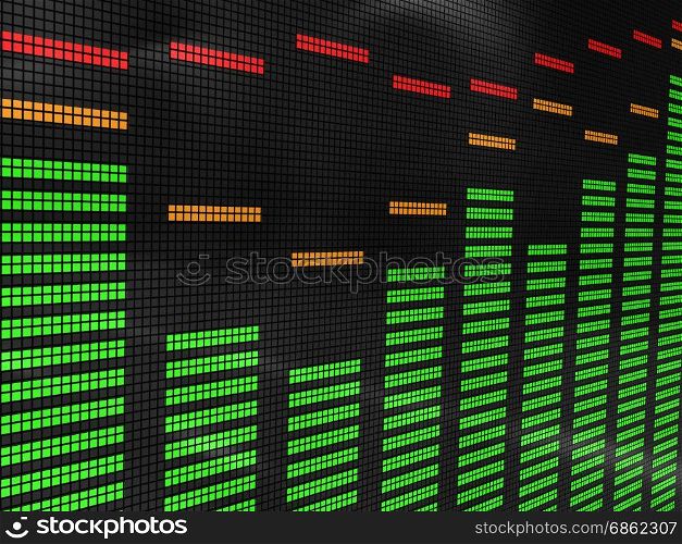 3d illustration of music equalizer display background
