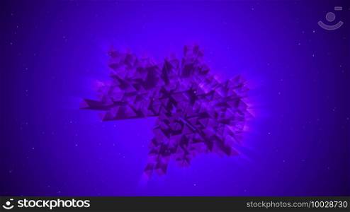 3D illustration of neon glow geometrical object 