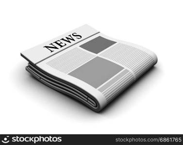3d illustration of newspaper icon over white background