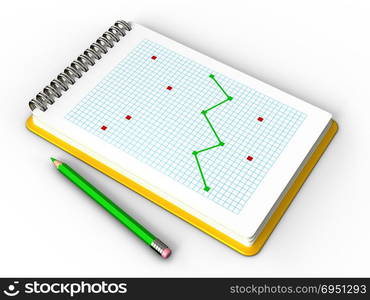 3d illustration of notepad over white background