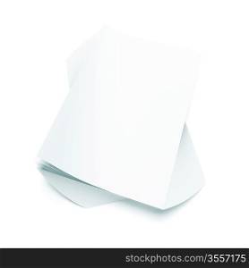 3d Illustration of Paper Stack Isolated on White Background