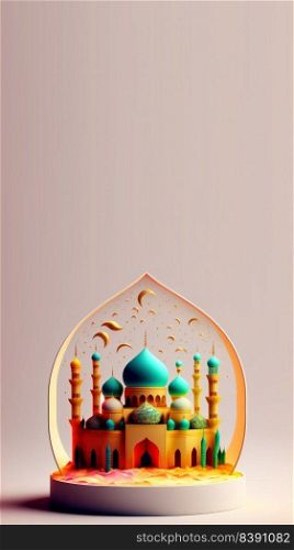 3D Illustration of Ramadan Kareem Instagram Social Media Story Background