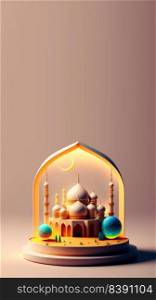 3D Illustration of Ramadan Social Media Post Instagram Story
