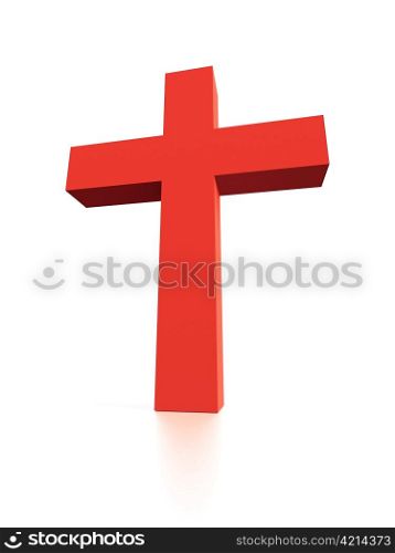 3d Illustration of Red Cross Isolated on White Background