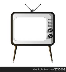 3D illustration of retro TV with empty screen