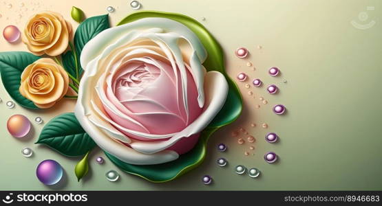 3D Illustration of Rose Flower Blooming