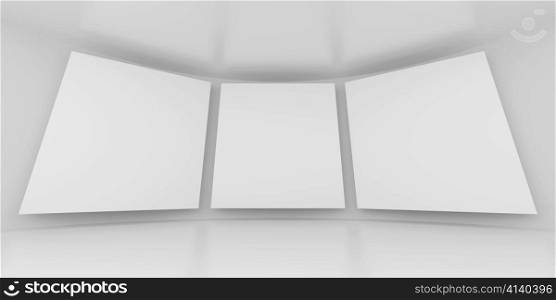 3d Illustration of Screens or Gallery Interior