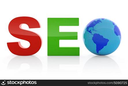 3D illustration of search engine optimization concept isolated on white background